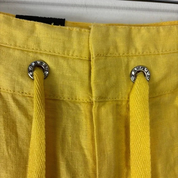 INC International Concepts Yellow Wide Leg Pants with Drawstring Waist - Picture 3 of 9